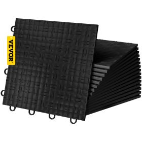 VEVOR Garage Tiles Interlocking, 12'' x 12'', 50 pcs, Black Garage Floor Covering Tiles, Non-Slip Diamond Plate Garage Flooring Tiles