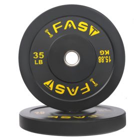 Olympic Weight Plates, Rubber Bumper Plates, 2 Inch Steel Insert 35lb Bundle Options Available for Home Gym Strength Training, Weightlifting