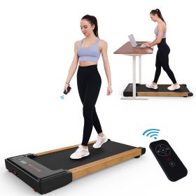 Walking Pad Treadmill Under Desk,Portable Mini Treadmill 265 lbs Capacity with Remote Control,Installation-Free Jogging Machine for Home/Office (Color: Brown/Black)