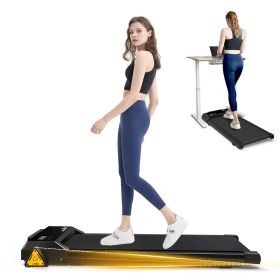 FYC Under Desk Treadmills Walking Pad with Incline and Remote Control and LED Display Electric Running Machine for Home Office Exercise Walking Joggin (Color: Black)